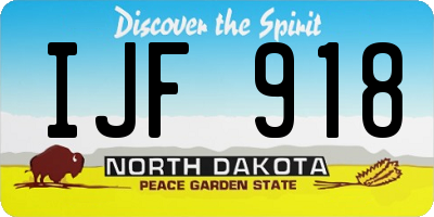 ND license plate IJF918