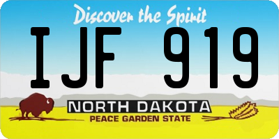 ND license plate IJF919