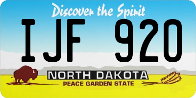 ND license plate IJF920