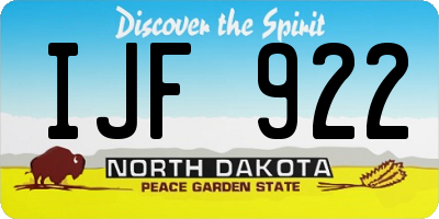 ND license plate IJF922