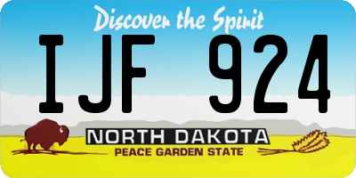 ND license plate IJF924