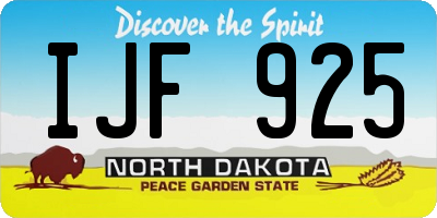 ND license plate IJF925