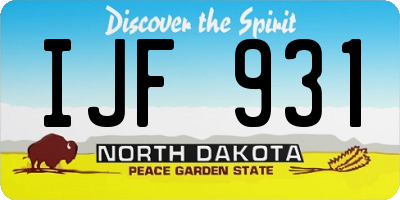 ND license plate IJF931