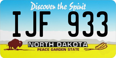 ND license plate IJF933