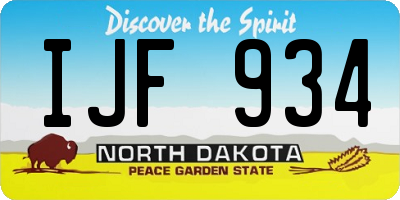 ND license plate IJF934