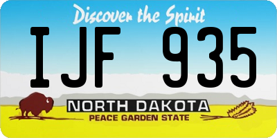 ND license plate IJF935