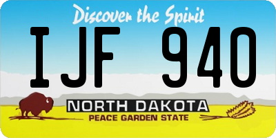 ND license plate IJF940