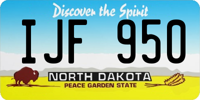 ND license plate IJF950