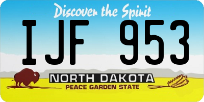 ND license plate IJF953