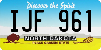ND license plate IJF961