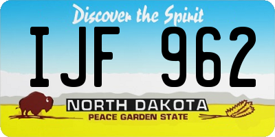 ND license plate IJF962