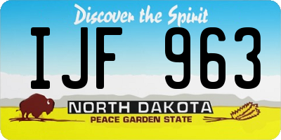 ND license plate IJF963