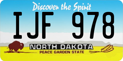 ND license plate IJF978