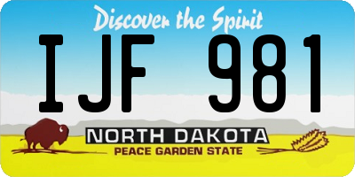 ND license plate IJF981