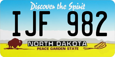 ND license plate IJF982