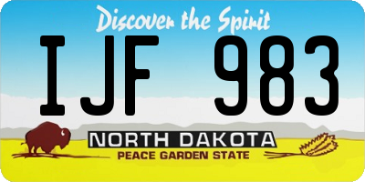 ND license plate IJF983