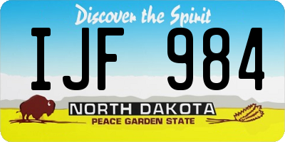 ND license plate IJF984