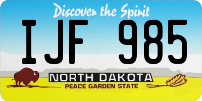 ND license plate IJF985