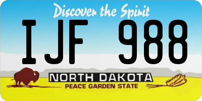 ND license plate IJF988