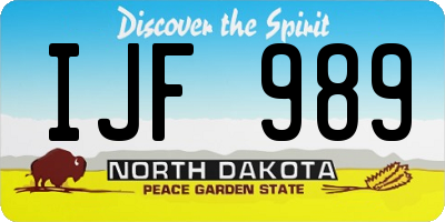 ND license plate IJF989