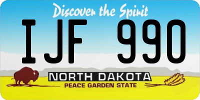 ND license plate IJF990