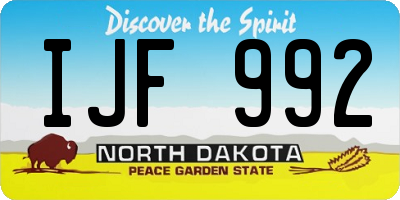 ND license plate IJF992