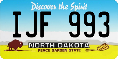 ND license plate IJF993