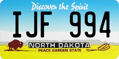 ND license plate IJF994