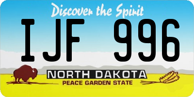 ND license plate IJF996