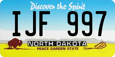 ND license plate IJF997