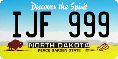 ND license plate IJF999