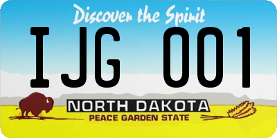 ND license plate IJG001