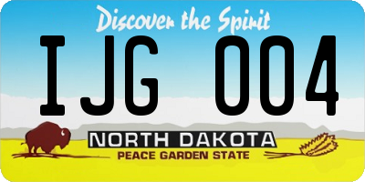 ND license plate IJG004