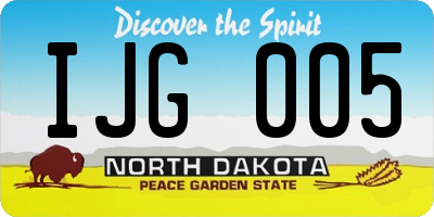 ND license plate IJG005