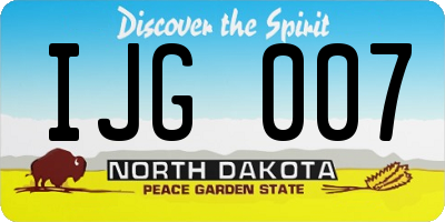 ND license plate IJG007