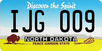ND license plate IJG009