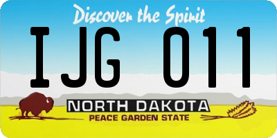 ND license plate IJG011