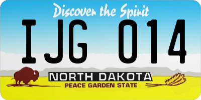 ND license plate IJG014