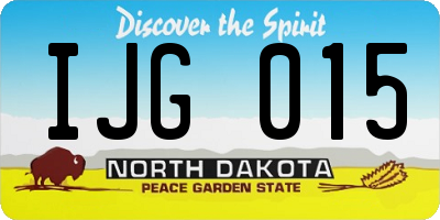 ND license plate IJG015