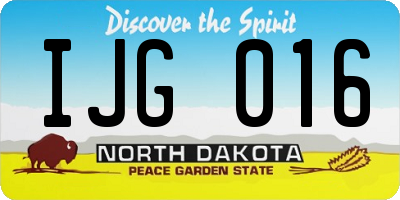 ND license plate IJG016