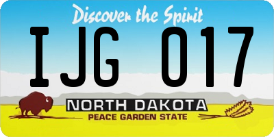 ND license plate IJG017