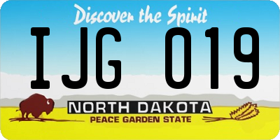 ND license plate IJG019