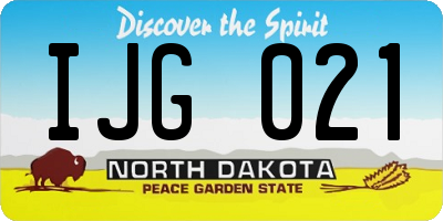 ND license plate IJG021