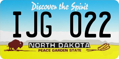 ND license plate IJG022