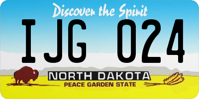 ND license plate IJG024