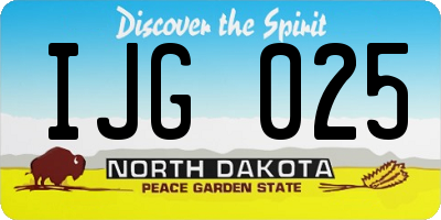 ND license plate IJG025