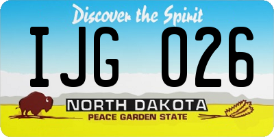 ND license plate IJG026