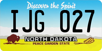 ND license plate IJG027