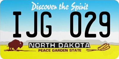 ND license plate IJG029