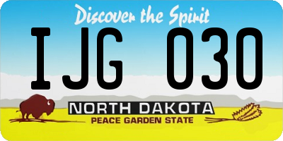 ND license plate IJG030